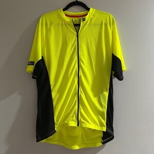 Bontrager Solstice Cycling Jersey Mens XL Neon Yellow Black‎ Short Sleeve